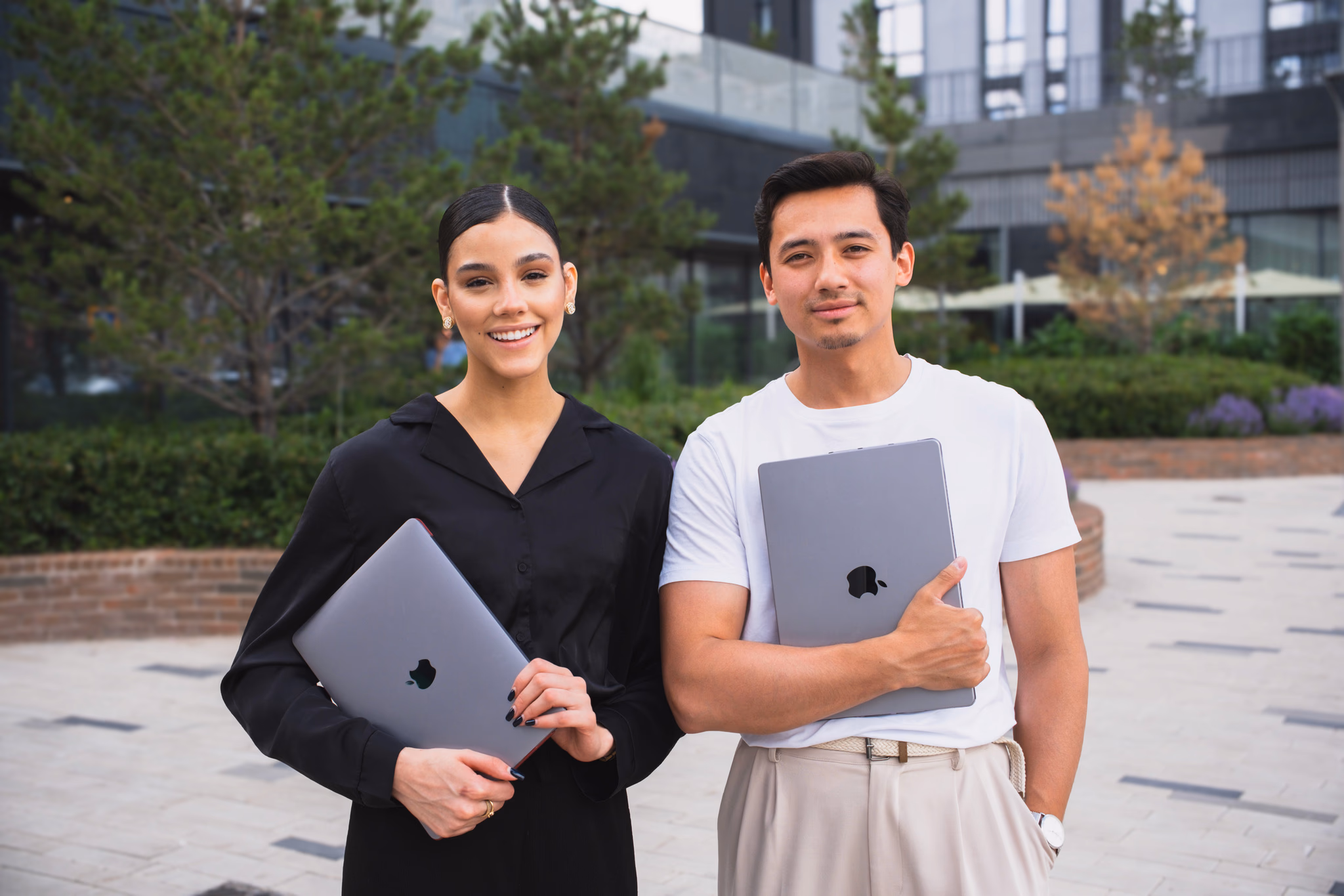 Two freelancers with laptops